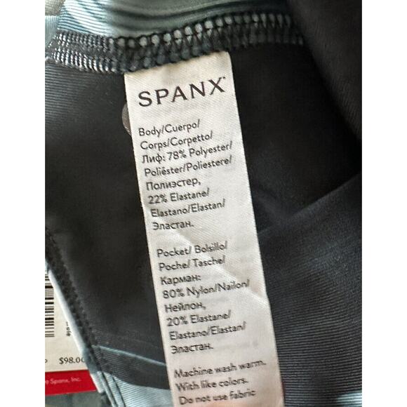 Spanx Booty Boost 7/8 Leggings Marbled Blue/Black XS - Picture 8 of 8